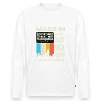 1986 Born Vintage Cadeau d’anniversaire - T-shirt manches longues Premium bio Homme - blanc - Devant - Nico (187cm)