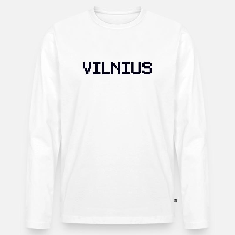 VILNIUS Lithuania Litauen - Männer Premium Bio Langarmshirt - Weiß