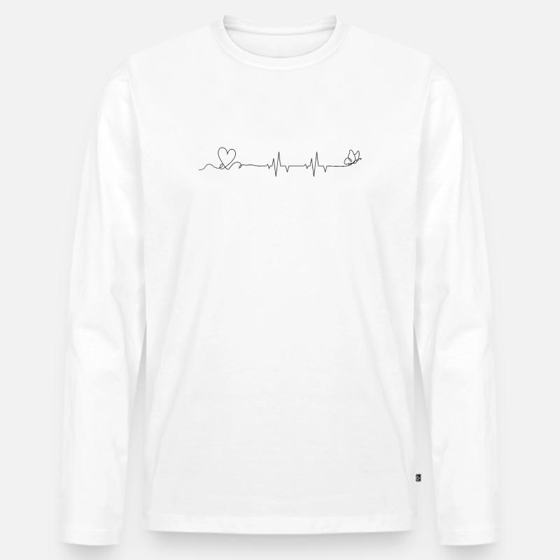 Erforderliche Designdetails - Männer Premium Bio Langarmshirt - Weiß