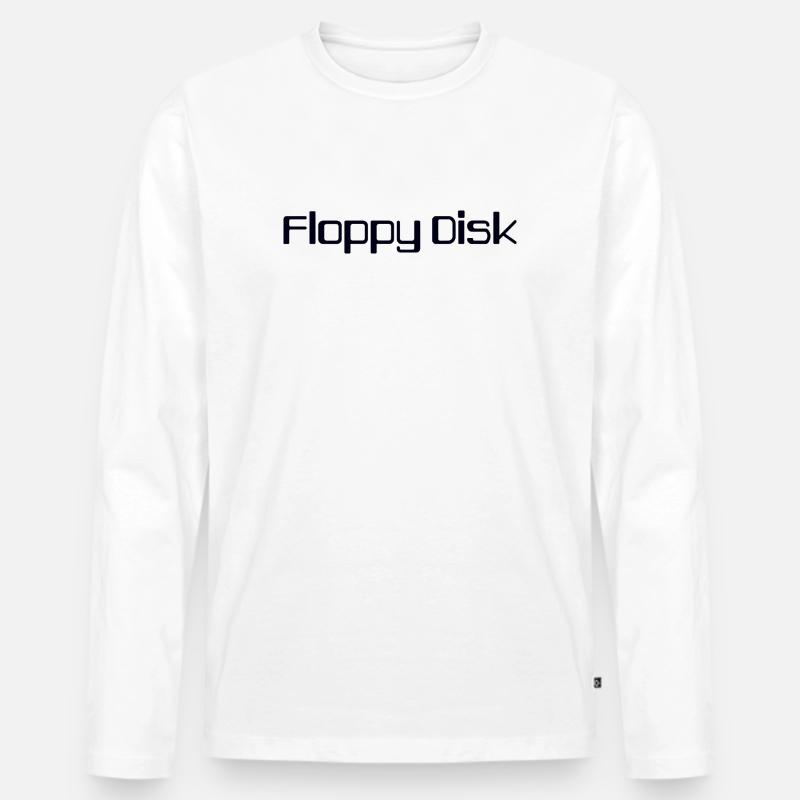 Floppy Disk - Männer Premium Bio Langarmshirt - Weiß