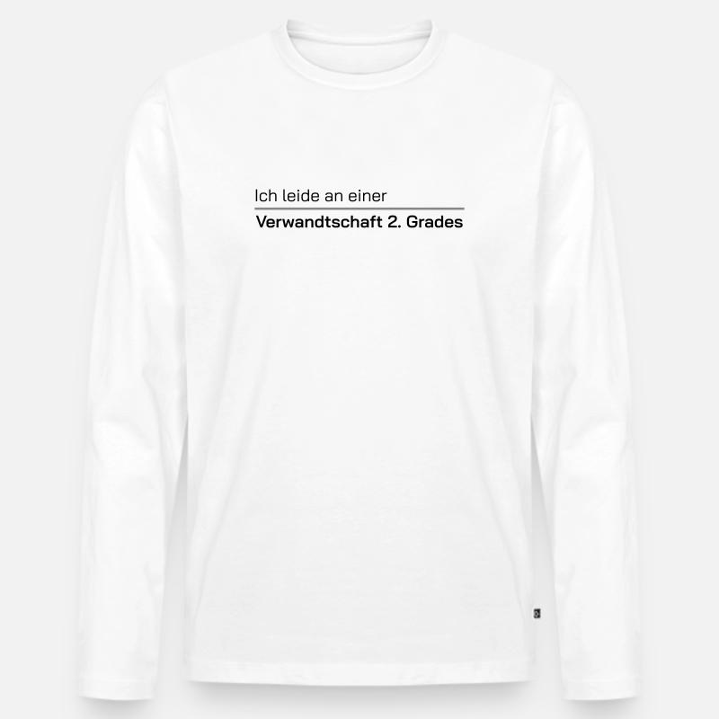 Verwandtschaft 2. Grades - Männer Premium Bio Langarmshirt - Weiß