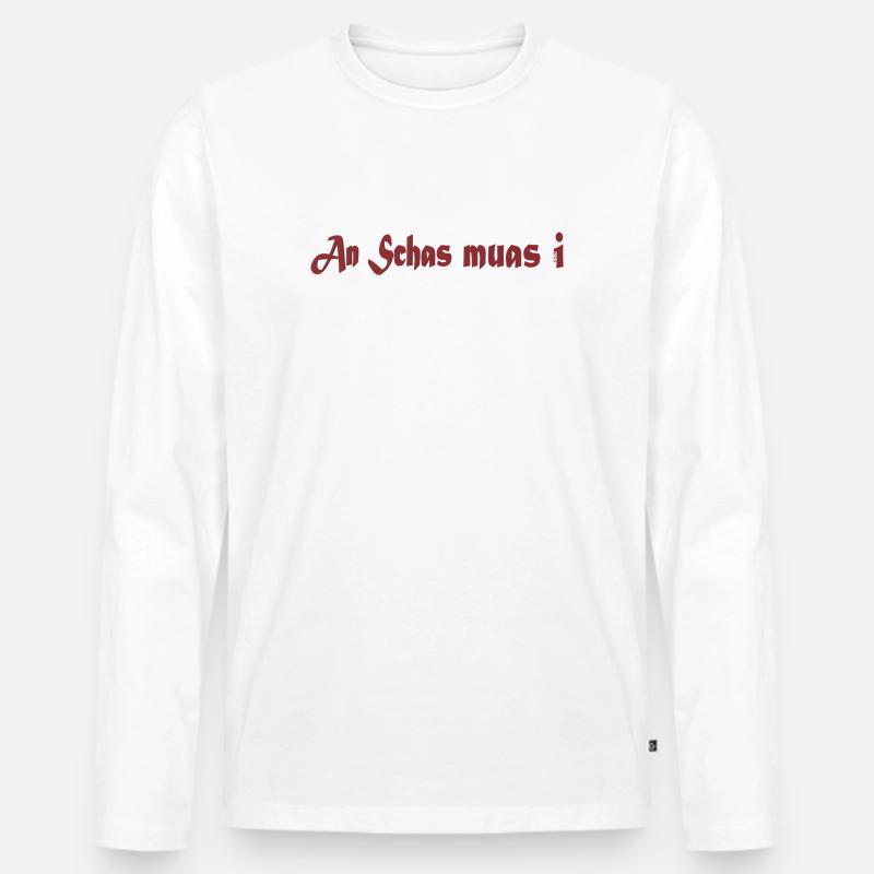 An_Schas_muas_i - Männer Premium Bio Langarmshirt - Weiß