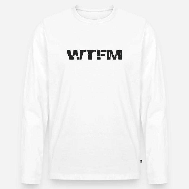 WTFM - Write the fucking manual - Männer Premium Bio Langarmshirt - Weiß