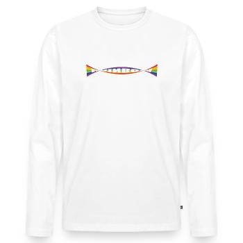 Rainbow flag Variation - Männer Premium Bio Langarmshirt - Weiß - Vorne - Nico (187cm)