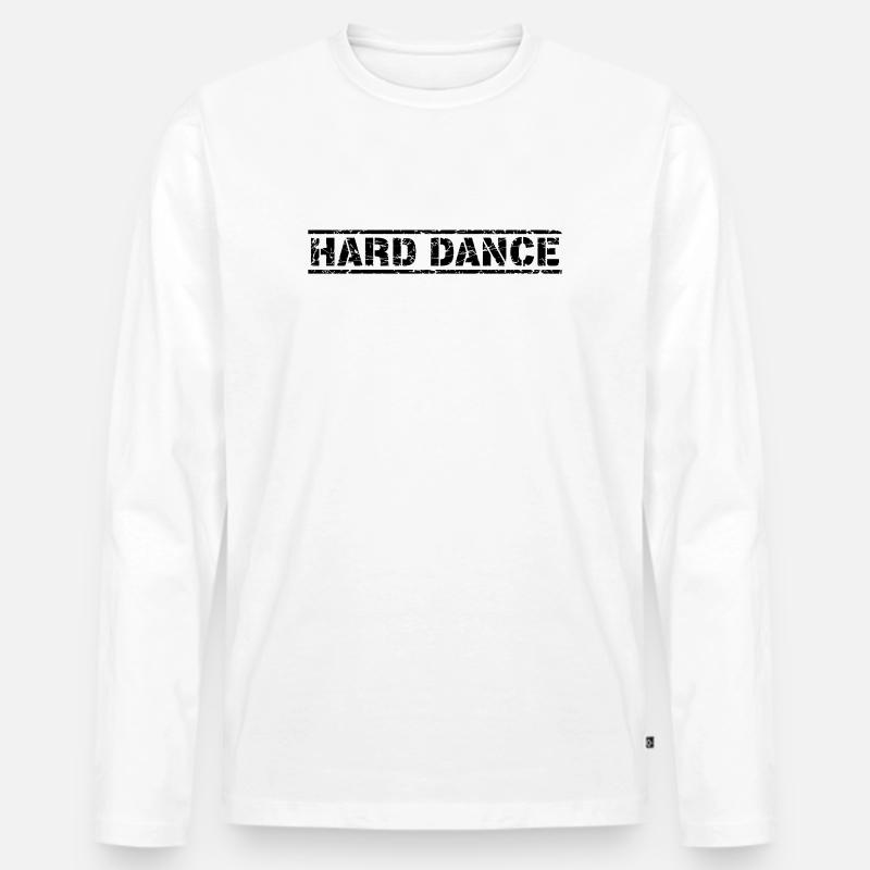Hard Dance - Männer Premium Bio Langarmshirt - Weiß