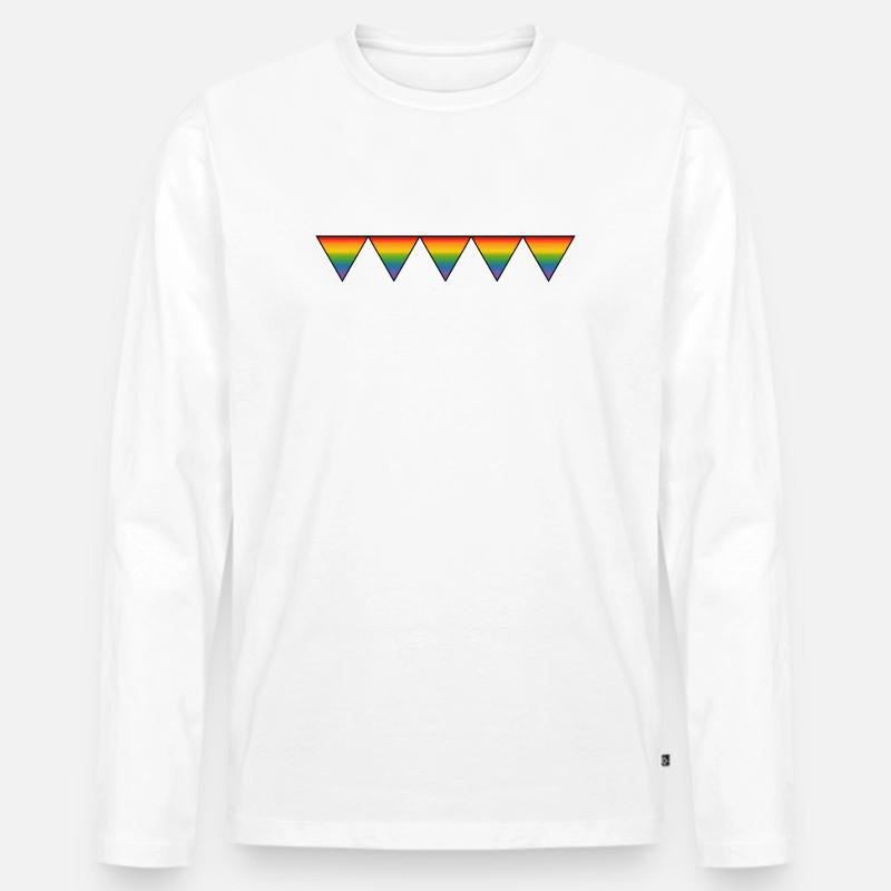 Regenbogen LGBTQIA triangles - Männer Premium Bio Langarmshirt - Weiß
