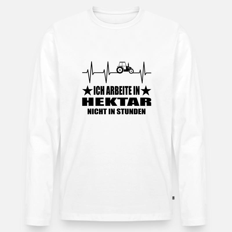 Traktor - Männer Premium Bio Langarmshirt - Weiß