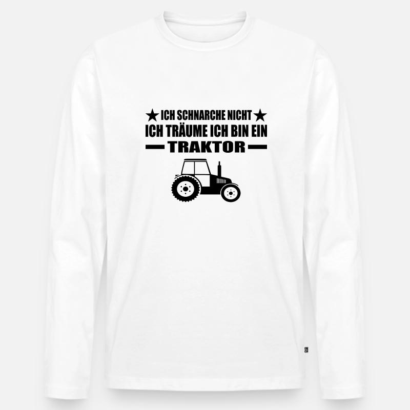 Traktor - Männer Premium Bio Langarmshirt - Weiß