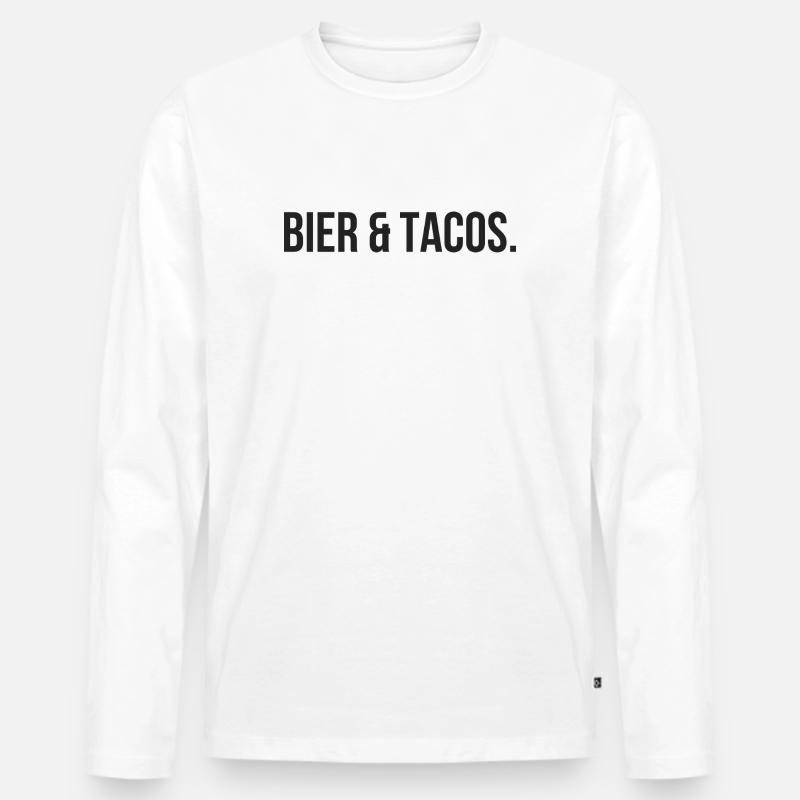 Bier & Tacos - Perfekte Kombination - Männer Premium Bio Langarmshirt - Weiß