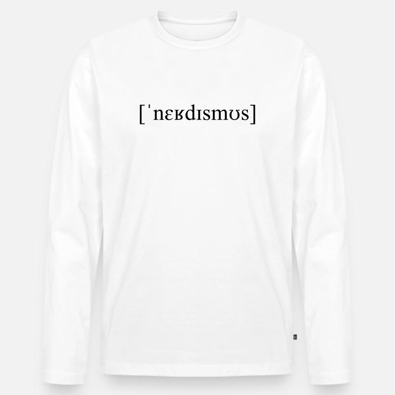 Lautschrift Nerdismus - Männer Premium Bio Langarmshirt - Weiß