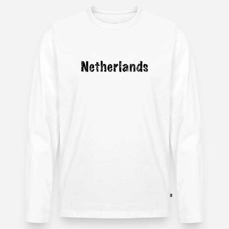 Netherlands - Männer Premium Bio Langarmshirt - Weiß