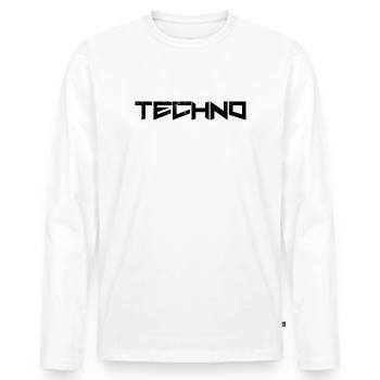Techno - Männer Premium Bio Langarmshirt - Weiß - Vorne - Nico (187cm)