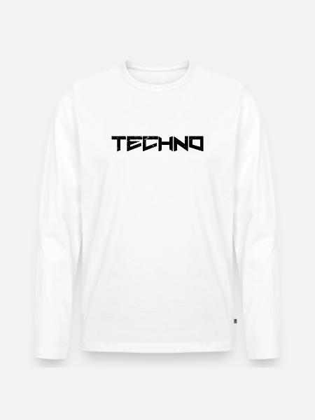 Techno - Men's Premium Organic Long Sleeve Shirt - white
