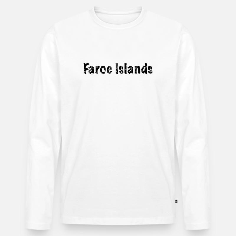 Faroe Islands - Männer Premium Bio Langarmshirt - Weiß