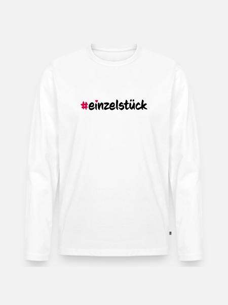 Einzelstück - Männer Premium Bio Langarmshirt - Weiß