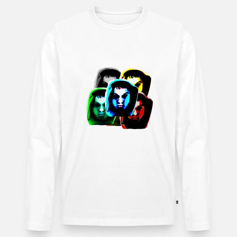 Hoody head: Multi - Männer Premium Bio Langarmshirt - Weiß
