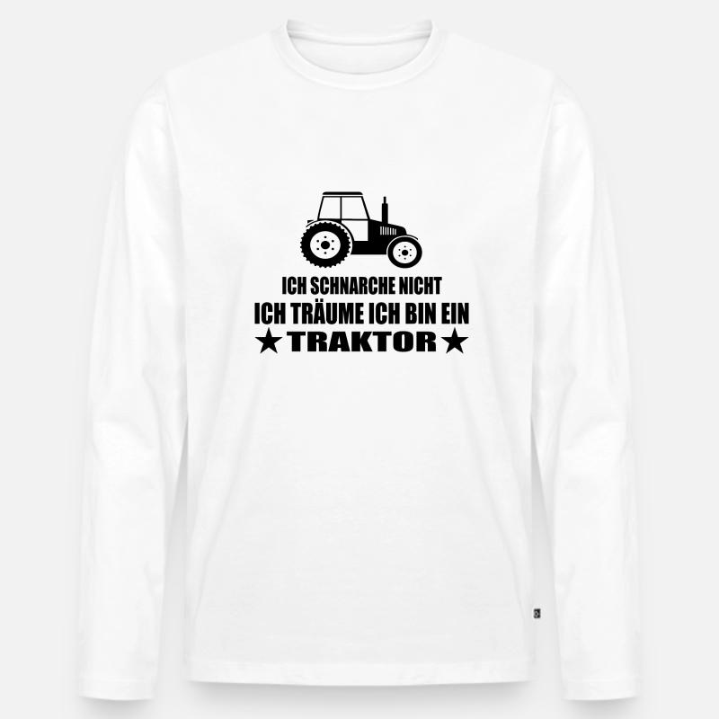 Traktor - Männer Premium Bio Langarmshirt - Weiß