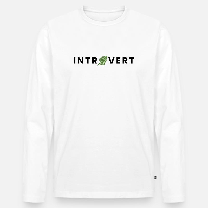 introvert - Männer Premium Bio Langarmshirt - Weiß