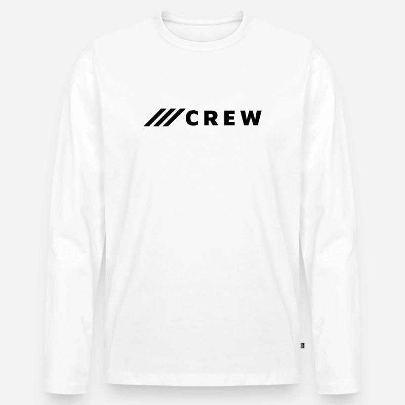 CREW - Männer Premium Bio Langarmshirt - Weiß
