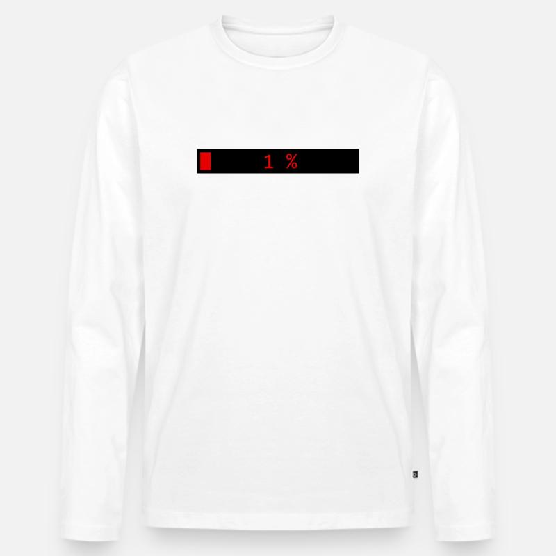 Rectangle loading bar Black Red 1% - Men's Premium Organic Long Sleeve Shirt - white