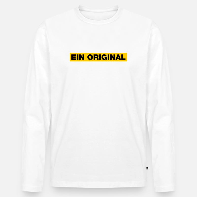 Ein Original - Männer Premium Bio Langarmshirt - Weiß