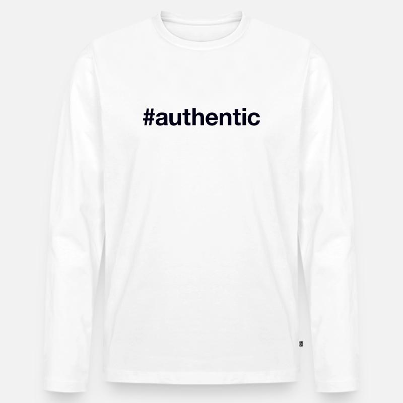 AUTHENTIC authentisch echt - Männer Premium Bio Langarmshirt - Weiß