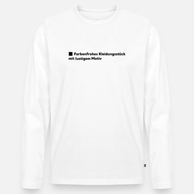 Farbenfrohe Kleidung - Männer Premium Bio Langarmshirt - Weiß