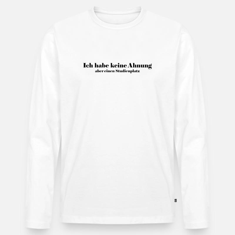 Studienplatz - Männer Premium Bio Langarmshirt - Weiß