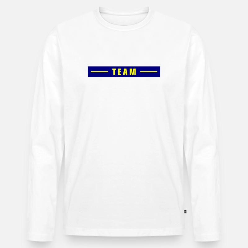 Team Strich - Männer Premium Bio Langarmshirt - Weiß