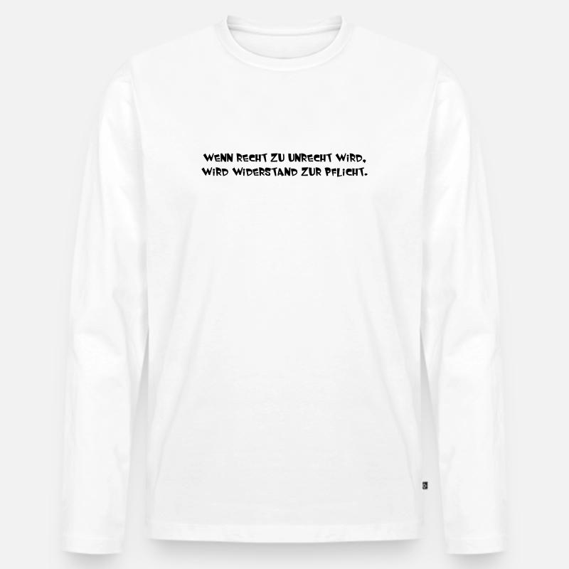 wenn Recht zu Unrecht wird - Männer Premium Bio Langarmshirt - Weiß