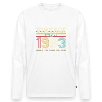 Millésime Mai 1983 39ème anniversaire Hommes 39 ans - T-shirt manches longues Premium bio Homme - blanc - Devant - Nico (187cm)