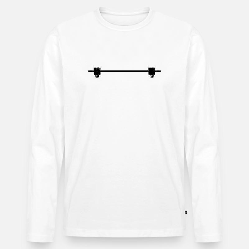 Logo Mutterschraube Platte - Männer Premium Bio Langarmshirt - Weiß