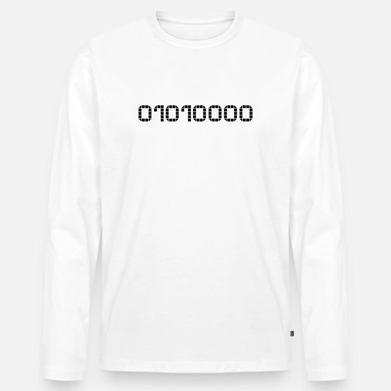 Binary notation - 80 - Men's Premium Organic Long Sleeve Shirt - white
