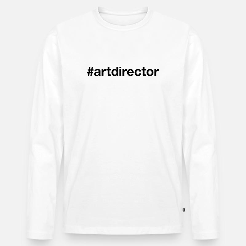 ART DIRECTOR Hashtag - Männer Premium Bio Langarmshirt - Weiß