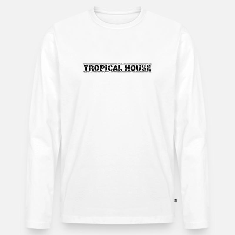 Tropical House - Männer Premium Bio Langarmshirt - Weiß