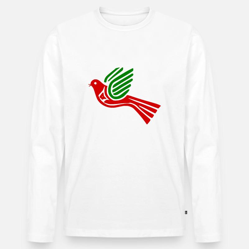 Friedenstaube taube - Männer Premium Bio Langarmshirt - Weiß