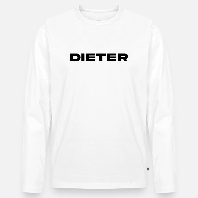 Dieter Geschenk Vorname  - Männer Premium Bio Langarmshirt - Weiß