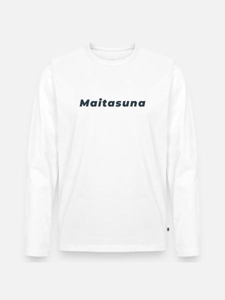 Maitasuna: Minimalist Basque Love - Men's Premium Organic Long Sleeve Shirt - white