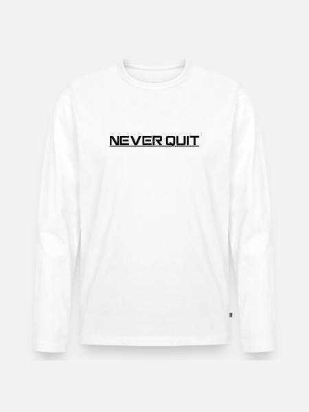 Motif d’endurance Never Quit - T-shirt manches longues Premium bio Homme - blanc