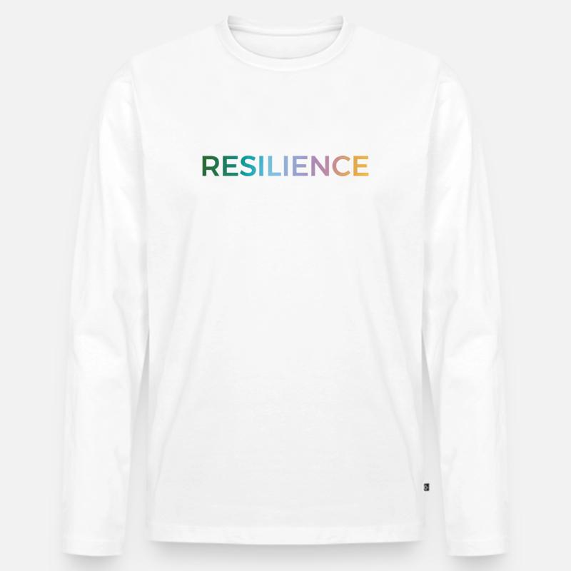 Resilienz Gradient Typo - Männer Premium Bio Langarmshirt - Weiß