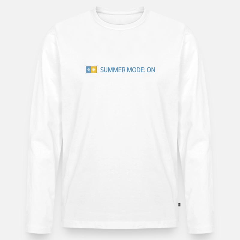 Summer Mode: On - Sommer 2026 Geschenkidee - Männer Premium Bio Langarmshirt - Weiß