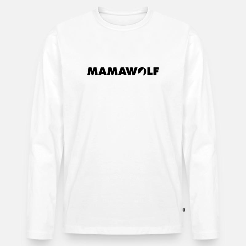 Mamawolf Schriftzug - Männer Premium Bio Langarmshirt - Weiß