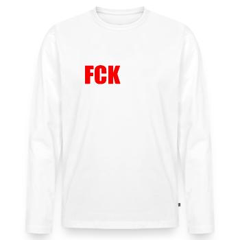 Fck afd - Männer Premium Bio Langarmshirt - Weiß - Vorne - Nico (187cm)