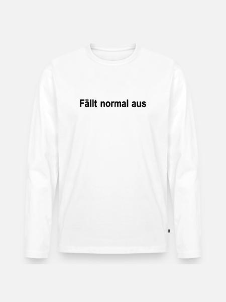 Faellt normal aus - Männer Premium Bio Langarmshirt - Weiß