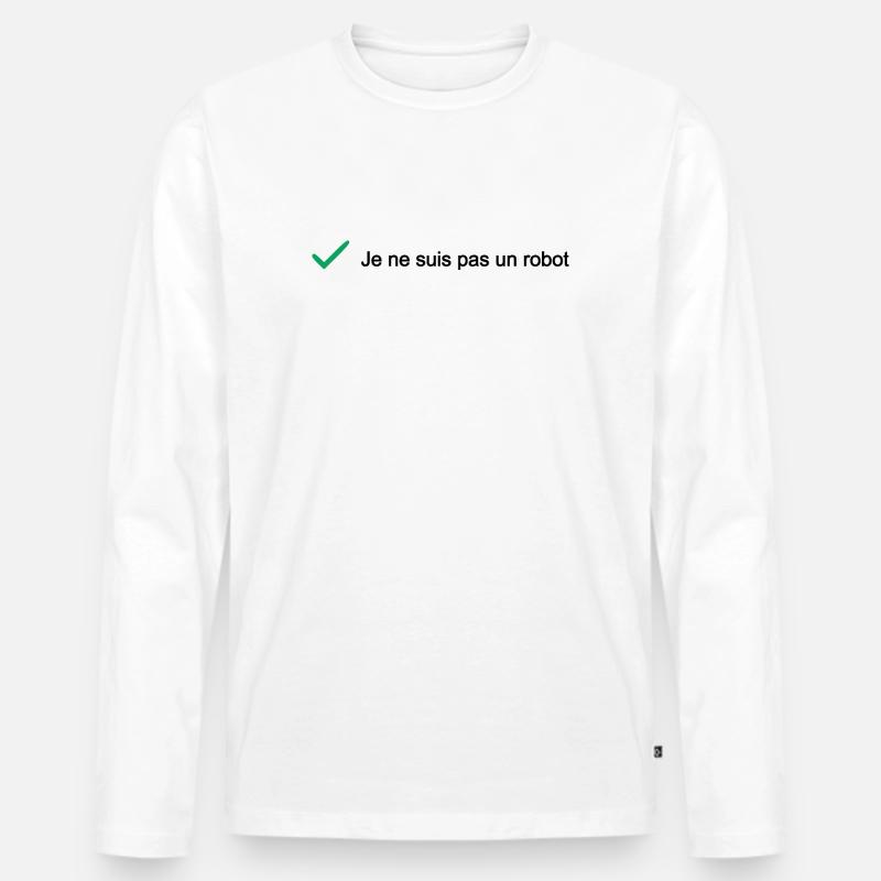 ICH BIN KEIN ROBOTER! (ES) - Männer Premium Bio Langarmshirt - Weiß