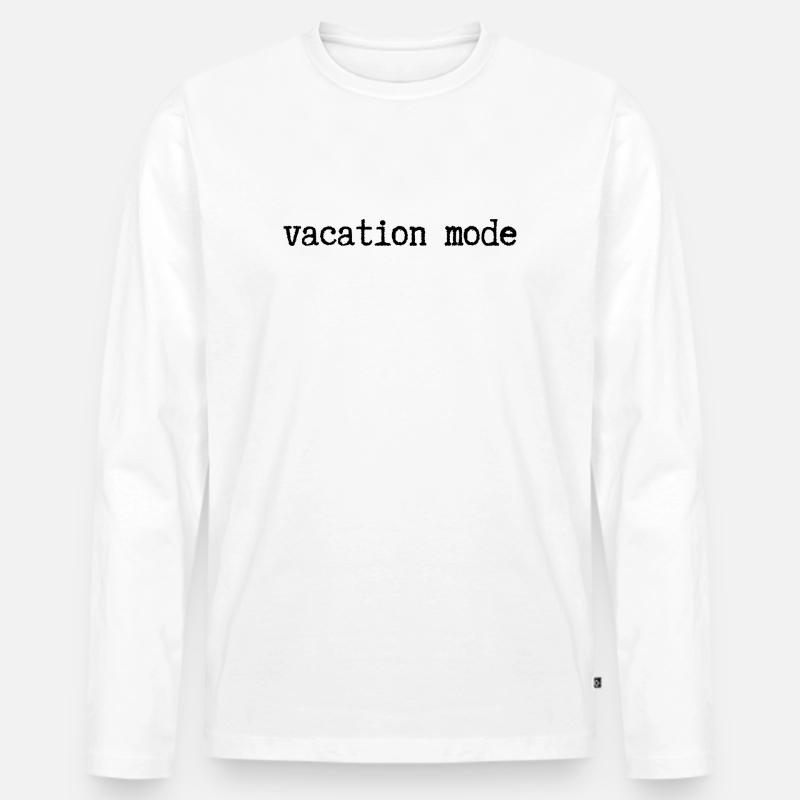 URLAUBSMODUS - Männer Premium Bio Langarmshirt - Weiß