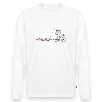 vélo - T-shirt manches longues Premium bio Homme - blanc - Devant - Nico (187cm)