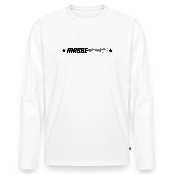 Phase de masse - T-shirt manches longues Premium bio Homme - blanc - Devant - Nico (187cm)