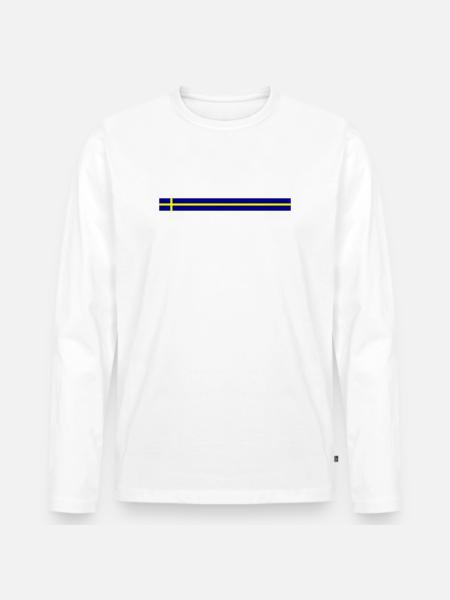 Sweden flag icon - Men's Premium Organic Long Sleeve Shirt - white