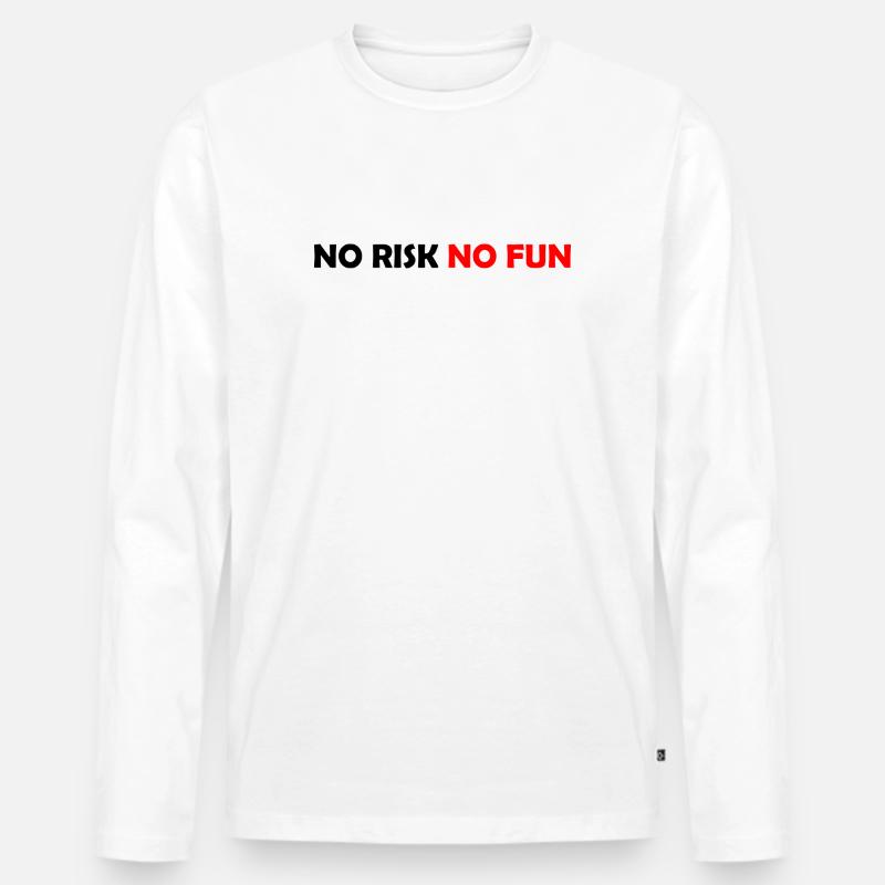 Spiel mutig oder bleib zu Hause - Männer Premium Bio Langarmshirt - Weiß